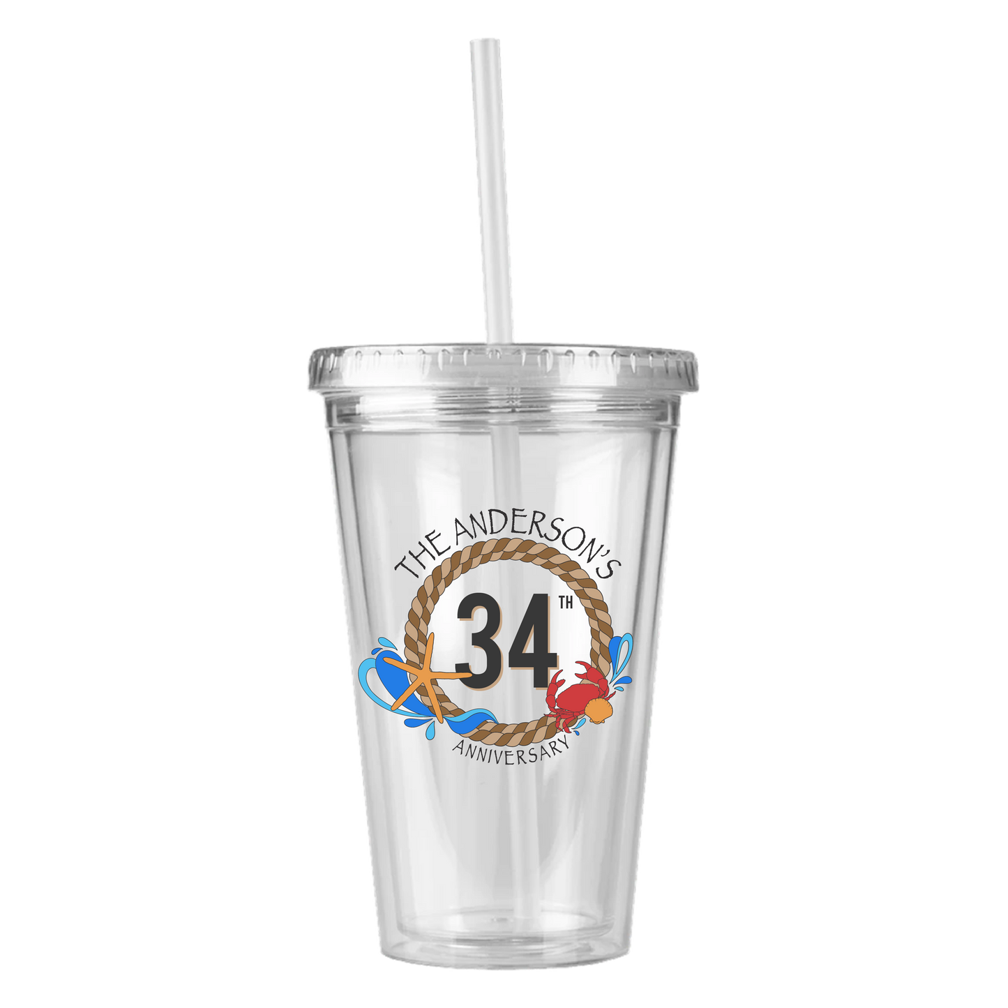 Numbers Ahoy -  Personalized Tumbler with Straw