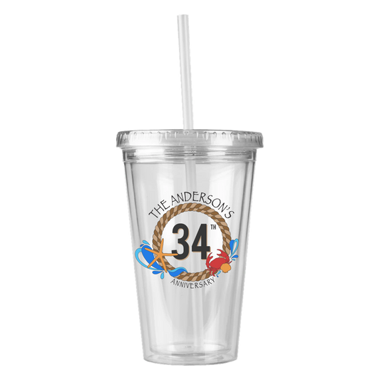 Numbers Ahoy -  Personalized Tumbler with Straw