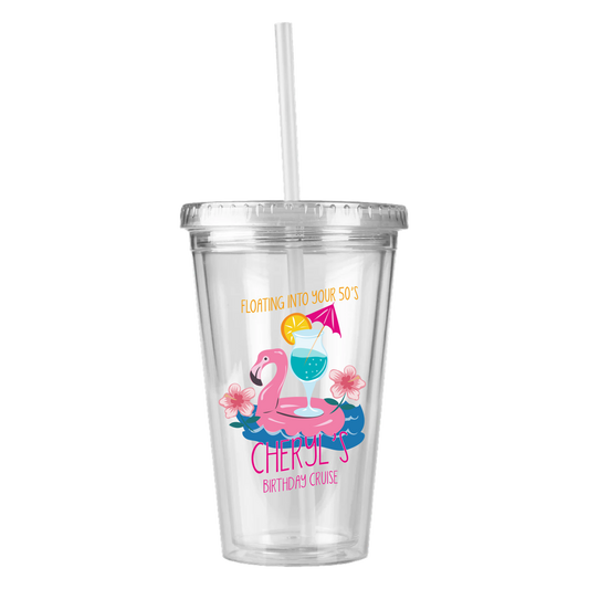Floating -  Personalized Tumbler with Straw